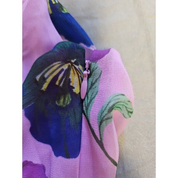 Talbots Tropical Floral Sleeveles Dress Womens Size 14 Fit Flare Lined New - Picture 6 of 8